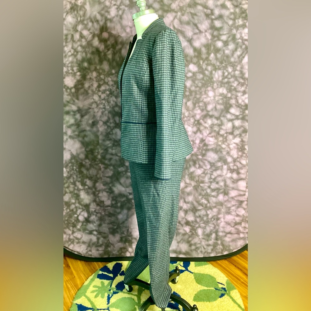 Talbots Houndstooth Pantsuit - Blue and Gray - Picture 9 of 16